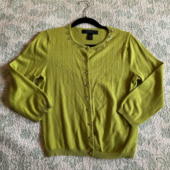 Express Vibrant Green Women's Cardigan - Picture 1 of 3
